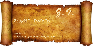 Zigó Iván névjegykártya